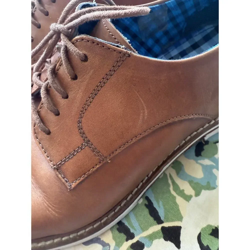 Ben Sherman Men’s Brown Leather Lace Up Loafers size 42 US size 9